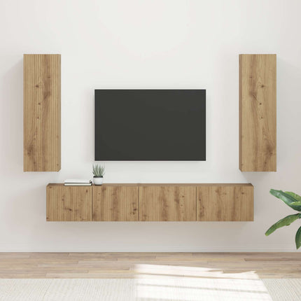 TV-bänkset 3 pcs Artisan Ek Konstruerat trä