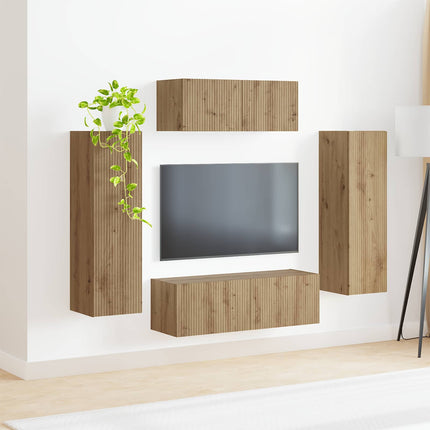 TV-bänkset 3 pcs Artisan Ek Konstruerat trä