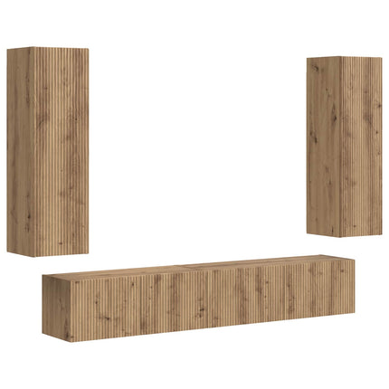 TV-bänkset 3 pcs Artisan Ek Konstruerat trä
