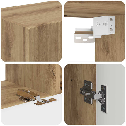 TV-bänkset Väggmonterad 3 pcs Artisan Ek Konstruerat trä