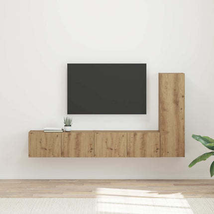 TV-bänkset Väggmonterad 3 pcs Artisan Ek Konstruerat trä