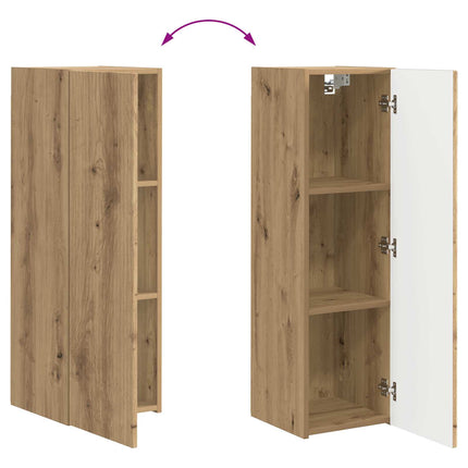 TV-bänkset Väggmonterad 3 pcs Artisan Ek Konstruerat trä