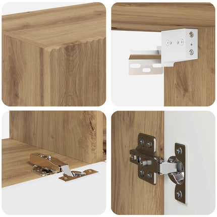 TV-bänkset Väggmonterad 4 pcs Artisan Ek Konstruerat trä
