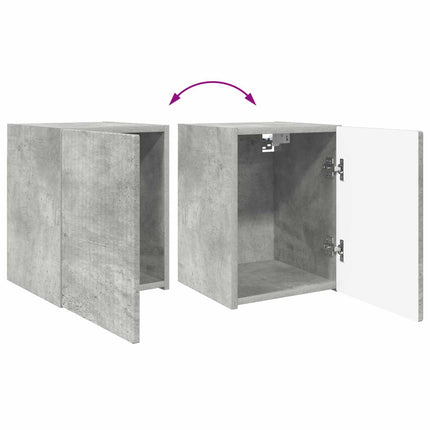 TV-bänkset Väggmonterad 4 pcs Betonggrå Konstruerat trä