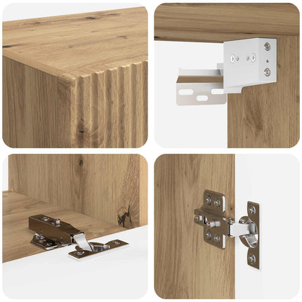 TV-bänkset Väggmonterad 4 pcs Artisan Ek Konstruerat trä