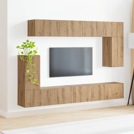 TV-bänkset 5 st Artisan Ek Konstruerat trä