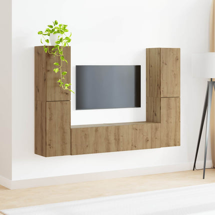 TV-bänkset 6 pcs Artisan Ek Konstruerat trä
