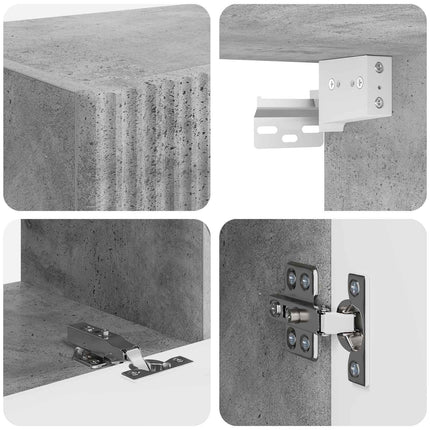TV-bänkset 4 pcs Betonggrå Konstruerat trä
