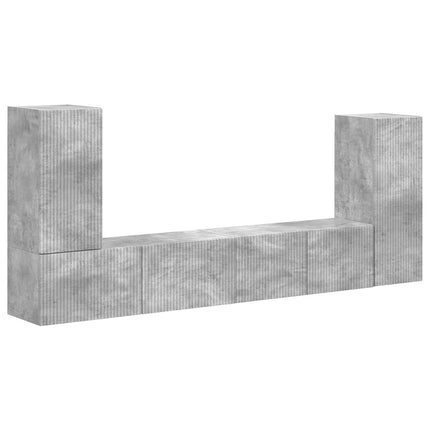 TV-bänkset 4 pcs Betonggrå Konstruerat trä