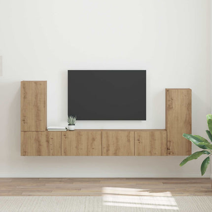 TV-bänkset 4 pcs Artisan Ek Konstruerat trä