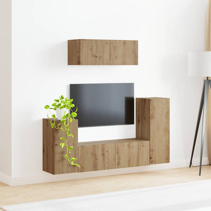 TV-bänkset 4 pcs Artisan Ek Konstruerat trä