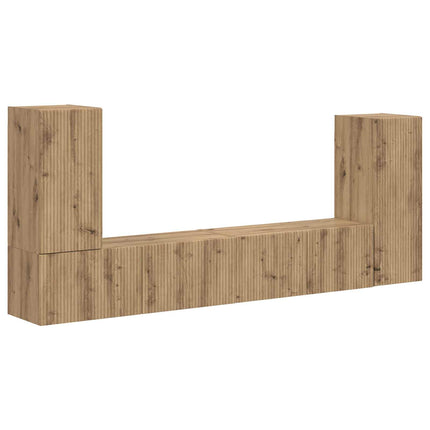 TV-bänkset 4 pcs Artisan Ek Konstruerat trä