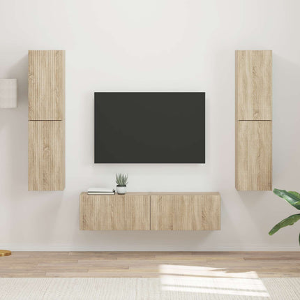 TV-bänkset 6 pcs Sonoma-ek Konstruerat trä