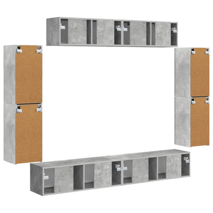 TV-skåp 8 pcs Betonggrå