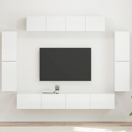 TV-skåp 8 pcs Högblanka vita
