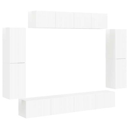 TV-skåp 8 pcs Högblanka vita