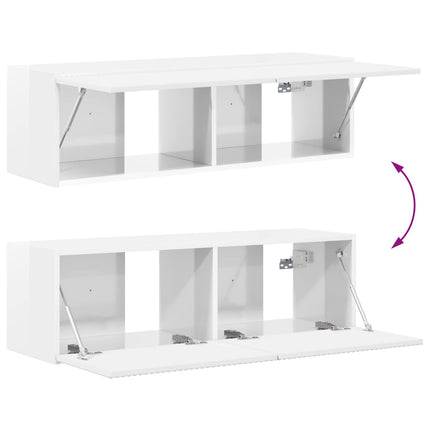 TV-skåp 8 pcs Högblanka vita