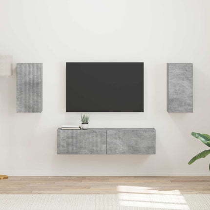 TV-bänkset 4 pcs Betonggrå Konstruerat trä