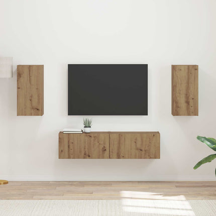 TV-bänkset 4 pcs Artisan Ek Konstruerat trä
