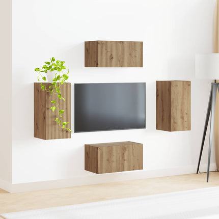 TV-bänkset 4 pcs Artisan Ek Konstruerat trä