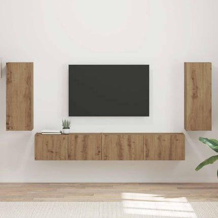 TV-bänkset 4 pcs Artisan Ek Konstruerat trä