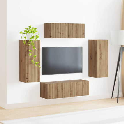 TV-bänkset 4 pcs Artisan Ek Konstruerat trä
