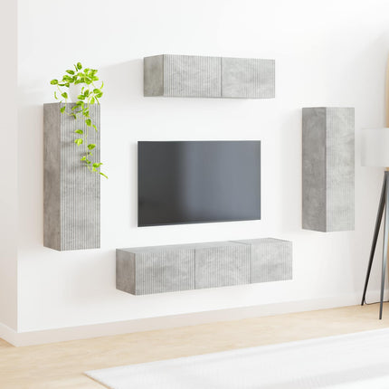 TV-skåp 5 pcs Betonggrå