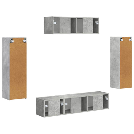 TV-skåp 5 pcs Betonggrå