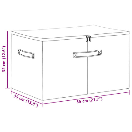 Förvaringslåda 2 pcs Gräddvit 55 x 35 x 32 cm Non-woven tyg