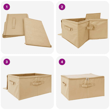 Förvaringslåda 24 pcs Gräddvit 60 x 43 x 35 cm Non-woven tyg