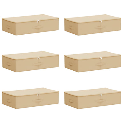 Förvaringslåda 6 pcs Gräddvit 70 x 40 x 18 cm Non-woven tyg