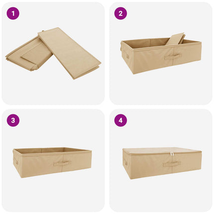 Förvaringslåda 6 pcs Gräddvit 70 x 40 x 18 cm Non-woven tyg