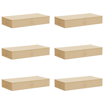 Förvaringslåda 6 pcs Gräddvit 90 x 48 x 15 cm Non-woven tyg