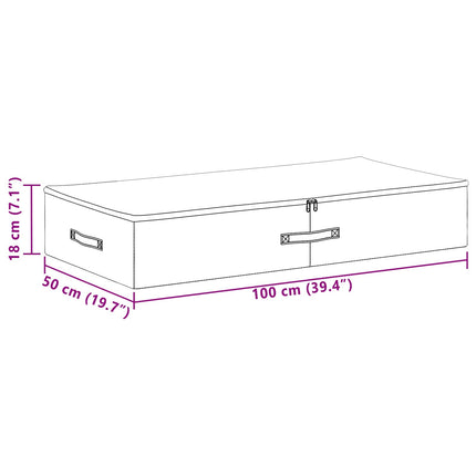 Förvaringslåda 2 pcs Gräddvit 100 x 50 x 18 cm Non-woven tyg