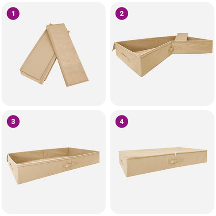 Förvaringslåda 24 pcs Gräddvit 100 x 50 x 18 cm Non-woven tyg
