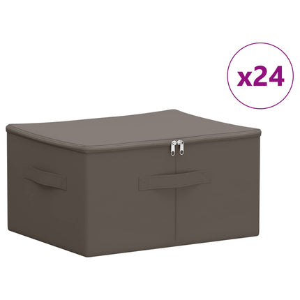 Förvaringslåda 24 pcs Grå 43 x 34 x 23 cm Non-woven tyg