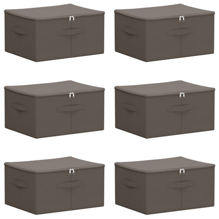 Förvaringslåda 6 pcs Grå 50 x 30 x 25 cm Non-woven tyg