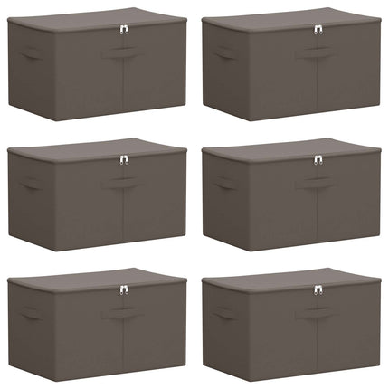 Förvaringslåda 6 pcs Antracit 55 x 35 x 32 cm Non-woven tyg