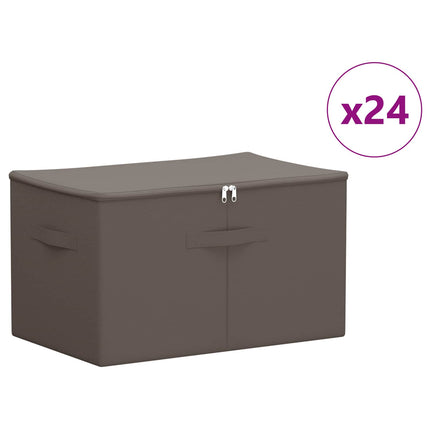 Förvaringslåda 24 pcs Grå 55 x 35 x 32 cm Non-woven tyg