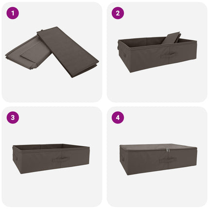 Förvaringslåda 6 pcs Grå 70 x 40 x 18 cm Non-woven tyg