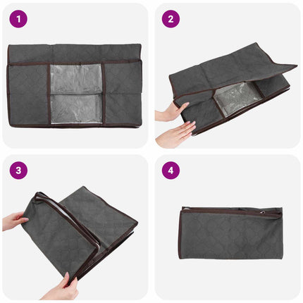 Förvaringslåda med transparent sidofönster 2 st Non-woven tyg