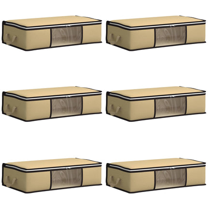 Förvaringslåda med transparent sidofönster 6 pcs Gräddvit