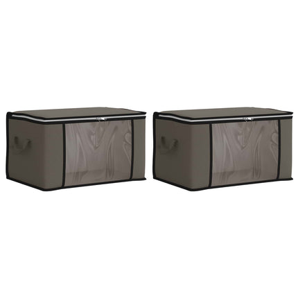 Förvaringslåda med transparent sidofönster 2 pcs Grå