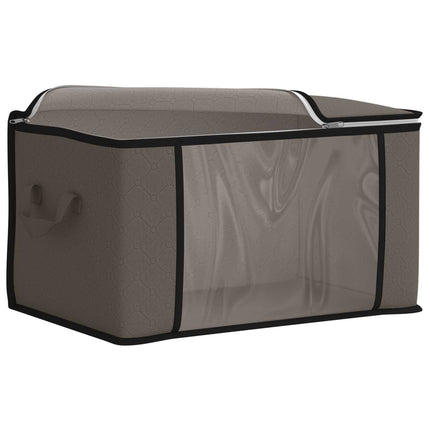 Förvaringslåda med transparent sidofönster Grå 55 x 35 x 32 cm