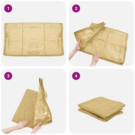 Förvaringslåda med transparent toppfönster 6 pcs Gräddvit