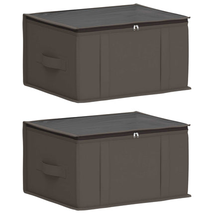 Förvaringslåda med transparent toppfönster 2 pcs Grå