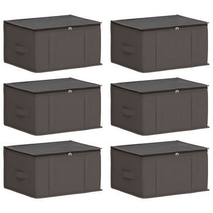 Förvaringslåda med transparent toppfönster 6 pcs Grå
