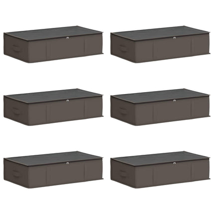 Förvaringslåda med transparent toppfönster 6 pcs Grå