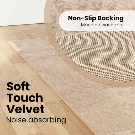 Mattlöpare MARSA Beige 100 x 400 cm Polyester och PVC