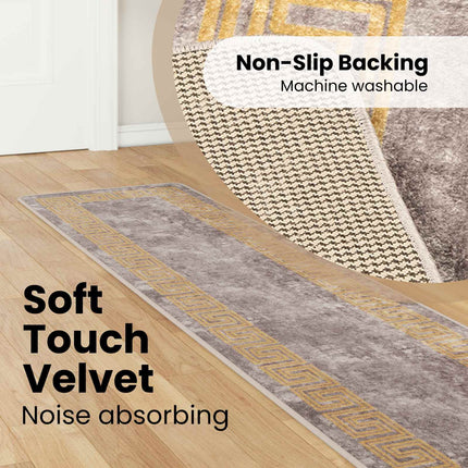 Mattlöpare MARSA Grå 50 x 400 cm Polyester och PVC